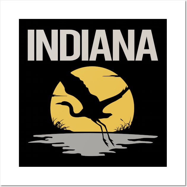 Flying Stork Indiana Wall Art by flaskoverhand